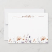 Monogram Boho Waterverf Wildflower Script naam Notitiekaartje (Voorkant)
