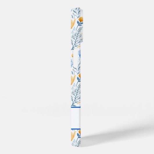 Monogram Boho Wildbloemen Blauw Geel Bloemen Case-Mate iPhone Case (Achterkant / Rechts)