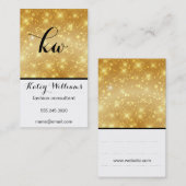 Monogram | Bokeh (goud) Visitekaartje (Voorkant / Achterkant)