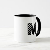 Monogram Bold Modern Black White Mug (Devant droit)