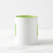 Monogram Bold Modern Lime Green White Mug (Centre)