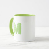 Monogram Bold Modern Lime Green White Mug (Devant gauche)