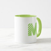 Monogram Bold Modern Lime Green White Mug (Devant droit)