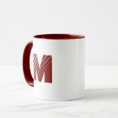 Monogram Bold Modern Maroon White Mug (Devant gauche)