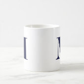Monogram Bold Modern Minimalistisch Navy Wit Mok (Center)