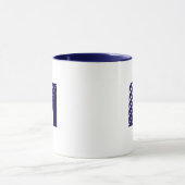 Monogram Bold Modern Navy Blauwe Witte Mok (Midden)