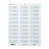 Monogram bord blauw en goud retouradres etiket (Full Sheet)
