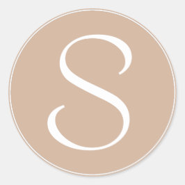 Monogram Bord bruin met witte ring BT Ronde Sticker