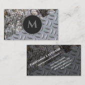 Monogram bord van organisch ruithout visitekaartje (Voorkant / Achterkant)