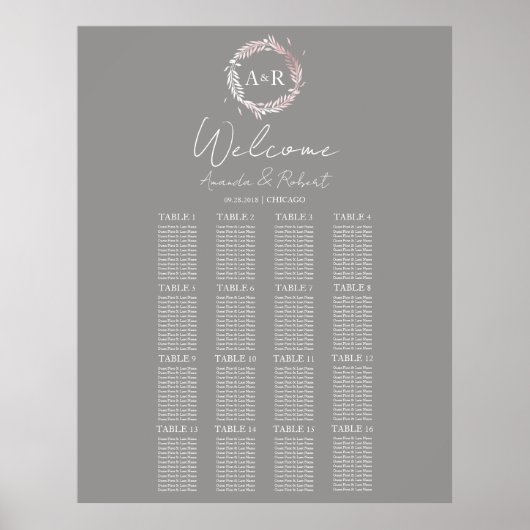 Monogram bord voor weddenschappen poster (Voorkant)