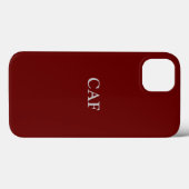 Monogram bordeauxrood donkerrood wit Case-Mate iPhone case (Achterkant (horizontaal))