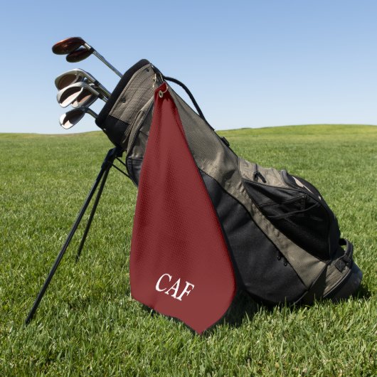 Monogram bordeauxrood donkerrood wit golfhanddoek (Groen)