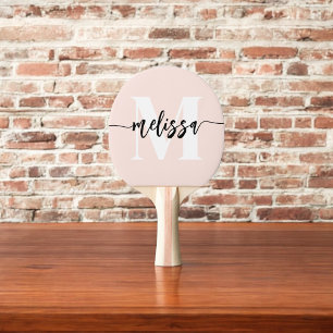 Monogram borstel kalligrafie Blush roze Tafeltennisbatje