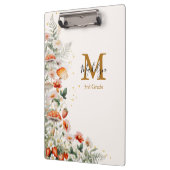 Monogram Bospaddenstoelen Bloemen Bloemen Floral b Klembord (Links)