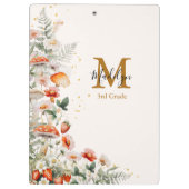 Monogram Bospaddenstoelen Bloemen Bloemen Floral b Klembord (Achterkant)
