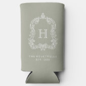 Monogram Botanical Crest Sage Green Wedding (Voorkant)