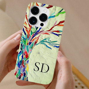 Monogram botanisch groen Case-Mate iPhone 14 pro hoesje