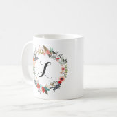 Monogram Botanische Bloem Koffiemok (Voorkant links)