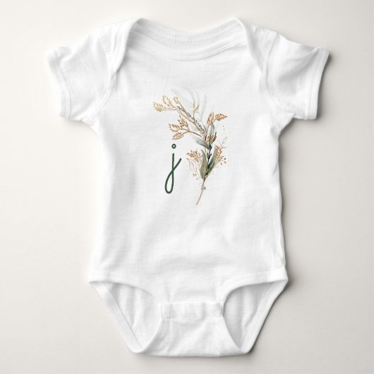 Monogram Botanische Eucalyptus Modern Premium Romper (Voorkant)