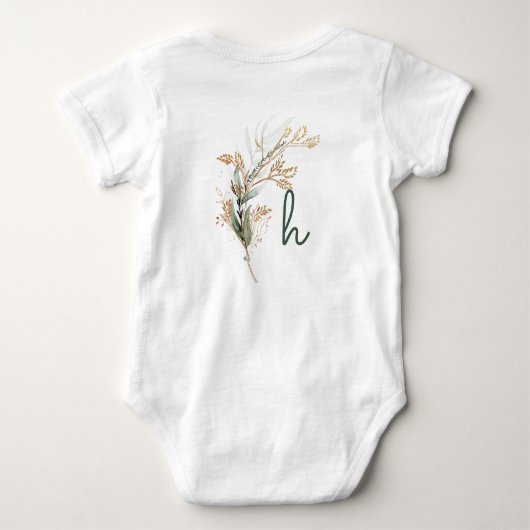 Monogram Botanische Eucalyptus Modern Premium Romper (Achterkant)