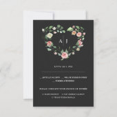Monogram | Botanische hewriewweduwen RSVP Aankondiging (Voorkant)