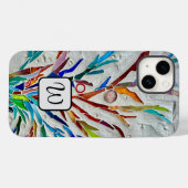 Monogram Botanische Hoesje-Mate iPhone Case (Achterkant (horizontaal))