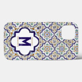 monogram botanische siertegels Case-Mate iPhone case (Achterkant (horizontaal))