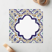  monogram botanische siertegels notitiekaartje (Voorkant / Achterkant in situ)