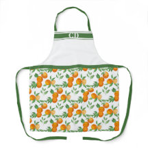 Monogram botanische Sinaasappels Schort