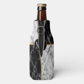 Monogram Bottle Cooler Black White Check Marble (Fles Achterkant)