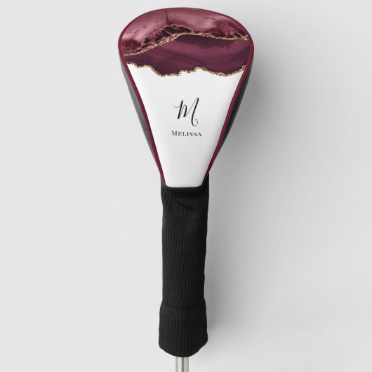 Monogram Bourgogne en gouden golfkappen Golfheadcover (Voorkant)