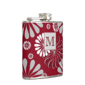 Monogram Bourgogne en Gray Floral Heupfles (Rechts)