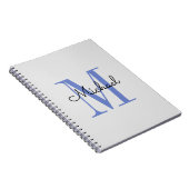 Monogram Boy Name Initiaal Blue Black Notitieboek (Rechterzijde)