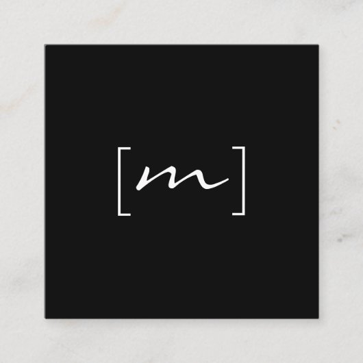Monogram Bracket Vierkante Visitekaartje (Voorkant)