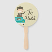 Monogram. Bride And Groom. Om te hebben en te houd Handwaaier (Achterkant)