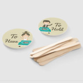 Monogram. Bride And Groom. Om te hebben en te houd Handwaaier (Niet-gemonteerd)