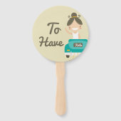 Monogram. Bride And Groom. Om te hebben en te houd Handwaaier (Voorkant)