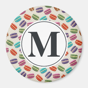Monogram brief op kleurrijk Macaron patroon Magneet