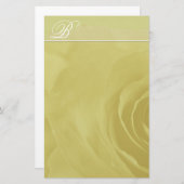 Monogram briefpapier vervaagd Roos op limoengroen (Voorkant / Achterkant)
