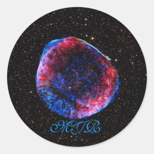 Monogram Brighest Supernova Ever afbeelding Ronde Sticker