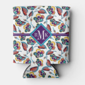 Monogram | Bright Hibiscus Pattern Blikjeskoeler (Voorkant)