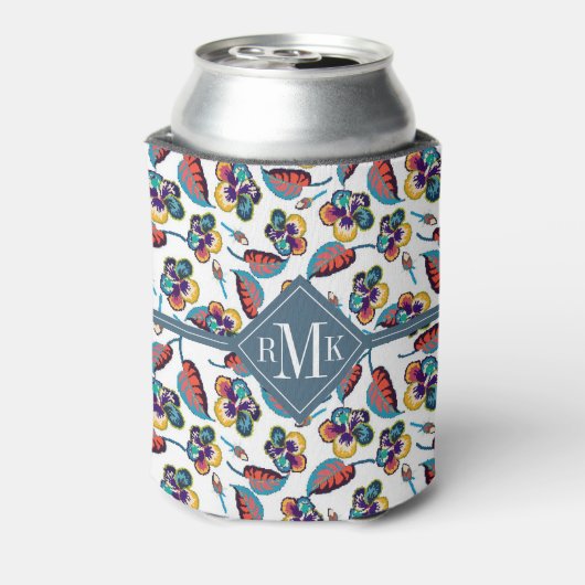 Monogram | Bright Hibiscus Pattern Blikjeskoeler (Blikje Achterkant)
