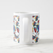 Monogram | Bright Hibiscus Pattern Extra Grote Beker (Achterkant)