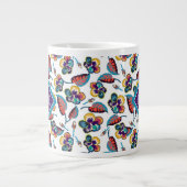 Monogram | Bright Hibiscus Pattern Extra Grote Beker (Voorkant)