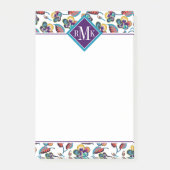 Monogram | Bright Hibiscus Pattern Post-it® Notes (Voorkant)