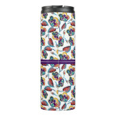 Monogram | Bright Hibiscus Pattern Thermosbeker (Achterkant)