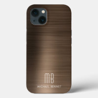 Monogram Brons Bruin Geborsteld Metaal