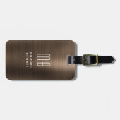 Monogram Bronze Bruin Metallisch Bagagelabel (Voorkant horizontaal)