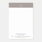 Monogram Brown Elegant Professional Post-it® notes (Voorkant)
