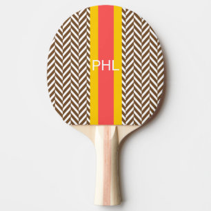 Monogram Brown Herringbone Ping Pong Paddle Tafeltennisbatje